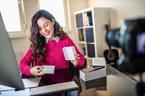 Woman at computer