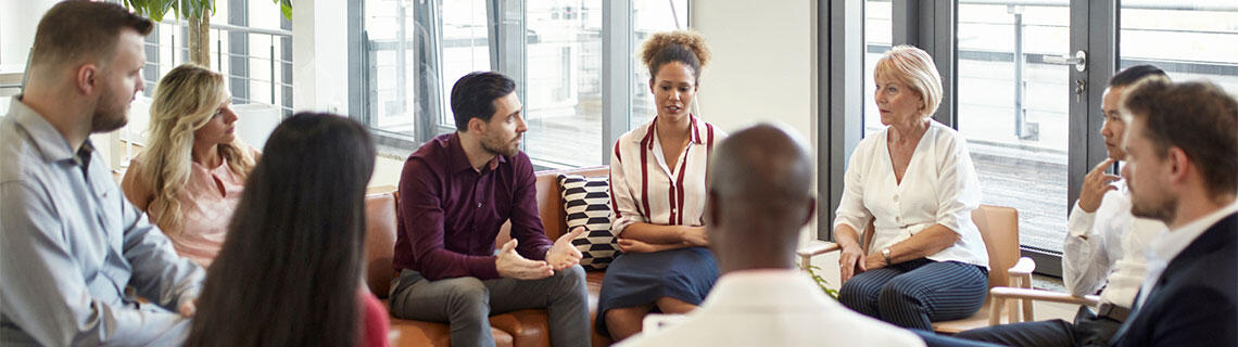 Group of people having a discussion